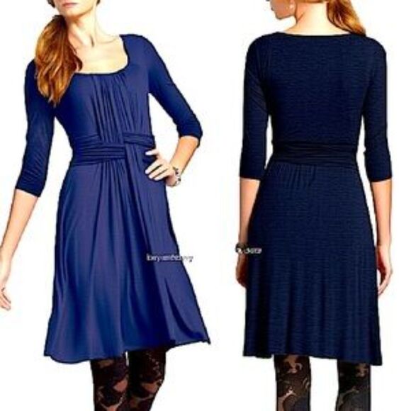 Bailey 44 Dresses & Skirts - Anthropologie x Bailey 44 Navy Ruched Basketry Dress Size Medium